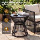 Outdoor Side Table with LED Warm Light and Tempered Glass Top by DirectDeals