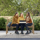 62 Inch Outdoor Teak Wood Bench with Backrest for Yard by LJGDeals
