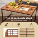 4 Pieces Acacia Wood Outdoor Sofa Set for Balcony Porch Backyard Poolside by LJGDeals