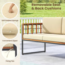 4 Pieces Acacia Wood Outdoor Sofa Set for Balcony Porch Backyard Poolside by LJGDeals
