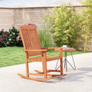 Outdoor Rocking Chair Solid Wood High Back Rocker with Slatted Seat by LJGDeals