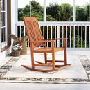 Outdoor Rocking Chair Solid Wood High Back Rocker with Slatted Seat by LJGDeals
