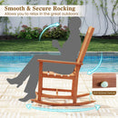 Outdoor Rocking Chair Solid Wood High Back Rocker with Slatted Seat by LJGDeals