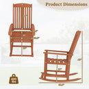 Outdoor Rocking Chair Solid Wood High Back Rocker with Slatted Seat by LJGDeals