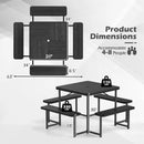 Outdoor Square Picnic Table Bench Set for 4-8 People with Umbrella Hole by LJGDeals