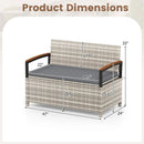 Outdoor Storage Bench Deck Box Patio Furniture with Cushion-White by LJGDeals