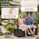 Outdoor Storage Bench with 2 Side Tables and Cushioned Seat by LJGDeals