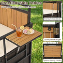 Outdoor Storage Bench with 2 Side Tables and Cushioned Seat by LJGDeals