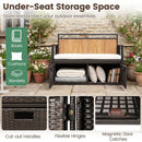 Outdoor Storage Bench with 2 Side Tables and Cushioned Seat by LJGDeals