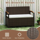 Outdoor Storage Bench Deck Box Patio Furniture with Cushion-White by LJGDeals