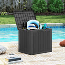 Outdoor Storage Box 25 Gallon Deck Box with Lockable Lid and Wicker-woven Texture by LJGDeals