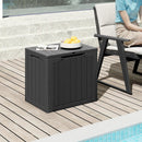 Outdoor Storage Box 25 Gallon Deck Box with Lockable Lid and Wicker-woven Texture by LJGDeals