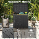 Outdoor Storage Box 25 Gallon Deck Box with Lockable Lid and Wicker-woven Texture by LJGDeals