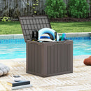 Outdoor Storage Box 25 Gallon Deck Box with Lockable Lid and Wicker-woven Texture by LJGDeals