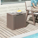 Outdoor Storage Box 25 Gallon Deck Box with Lockable Lid and Wicker-woven Texture by LJGDeals