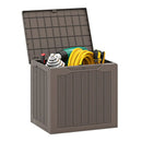 Outdoor Storage Box 25 Gallon Deck Box with Lockable Lid and Wicker-woven Texture by LJGDeals