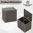 Outdoor Storage Box 25 Gallon Deck Box with Lockable Lid and Wicker-woven Texture by LJGDeals