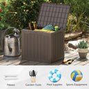 Outdoor Storage Box 25 Gallon Deck Box with Lockable Lid and Wicker-woven Texture by LJGDeals