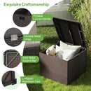 72 Gallon Rattan Outdoor Storage Box with Zippered Liner and Solid Pneumatic Rod by LJGDeals