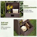 Outdoor Storage Cabinet with Drawer and 3 Shelves for Backyard by LJGDeals