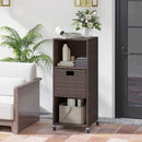 Outdoor Storage Cabinet with Drawer and 3 Shelves for Backyard by LJGDeals