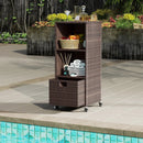 Outdoor Storage Cabinet with Drawer and 3 Shelves for Backyard by LJGDeals