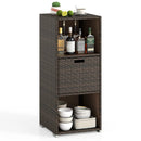 Outdoor Storage Cabinet Patio Wicker Organizer with Drawer by LJGDeals