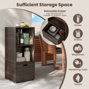 Outdoor Storage Cabinet Patio Wicker Organizer with Drawer by DirectDeals