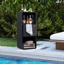 Outdoor Storage Cabinet Patio Wicker Organizer with Drawer by LJGDeals