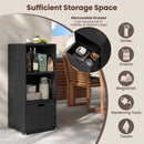 Outdoor Storage Cabinet Patio Wicker Organizer with Drawer by DirectDeals