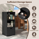 Outdoor Storage Cabinet Patio Wicker Organizer with Drawer by LJGDeals