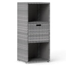 Outdoor Storage Cabinet Patio Wicker Organizer with Drawer by LJGDeals