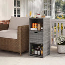 Outdoor Storage Cabinet Patio Wicker Organizer with Drawer by LJGDeals