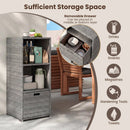 Outdoor Storage Cabinet Patio Wicker Organizer with Drawer by LJGDeals