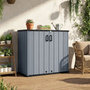 Outdoor Storage Shed 23.5 Cu.ft All-Weather Storage Box with Floor Lockable Door by LJGDeals