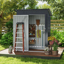 5 x 3 Feet Outdoor Storage Shed with Sloped Roof and Lockable Door-Gray by DirectDeals