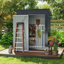 5 x 3 Feet Outdoor Storage Shed with Sloped Roof and Lockable Door-Gray by LJGDeals