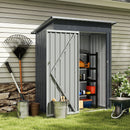 5 x 3 Feet Outdoor Storage Shed with Sloped Roof and Lockable Door-Gray by LJGDeals
