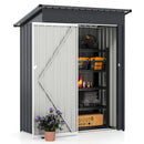 5 x 3 Feet Outdoor Storage Shed with Sloped Roof and Lockable Door-Gray by DirectDeals