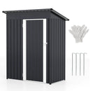 5 x 3 Feet Outdoor Storage Shed with Sloped Roof and Lockable Door-Gray by LJGDeals