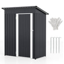 5 x 3 Feet Outdoor Storage Shed with Sloped Roof and Lockable Door-Gray by DirectDeals