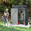 5 x 3 Feet Outdoor Storage Shed with Sloped Roof and Lockable Door-Gray by DirectDeals