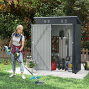 5 x 3 Feet Outdoor Storage Shed with Sloped Roof and Lockable Door-Gray by LJGDeals