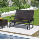 All Weather Outdoor 2-Person Swing Glider Bench with Quick Dry Foam Seat-Brown by LJGDeals