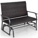 All Weather Outdoor 2-Person Swing Glider Bench with Quick Dry Foam Seat-Brown by LJGDeals