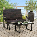 All Weather Outdoor 2-Person Swing Glider Bench with Quick Dry Foam Seat-Brown by LJGDeals
