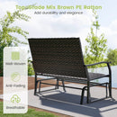 All Weather Outdoor 2-Person Swing Glider Bench with Quick Dry Foam Seat-Brown by LJGDeals