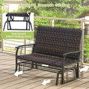 All Weather Outdoor 2-Person Swing Glider Bench with Quick Dry Foam Seat-Brown by LJGDeals