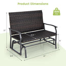 All Weather Outdoor 2-Person Swing Glider Bench with Quick Dry Foam Seat-Brown by LJGDeals