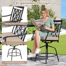 Outdoor Swivel Bar Stools Set of 2 with Seat Cushions-Brown by LJGDeals
